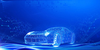 蓝色科技感科技汽车智能汽车展板背景科技汽车智能汽车背景